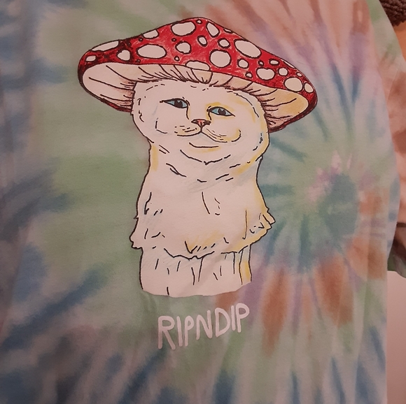 RIPNDIP Tye Dye Mushroom T-Shirt- Men's Size S/ Unisex - Picture 6 of 10